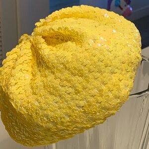 Yellow Sequin BERET/ Hat